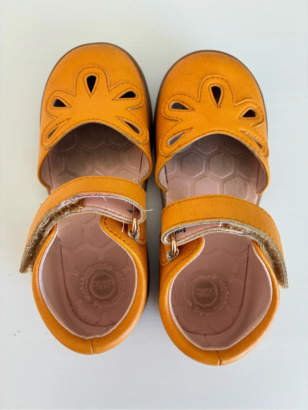 Livie & Luca Girls' Mustard Yellow Mary Jane Sandals